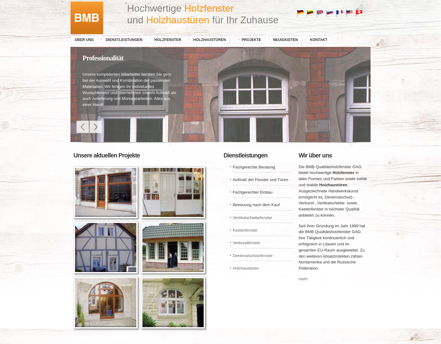 Aktuelle Website-Vorschau von Denkmalschutzfenster Holzhaustüren