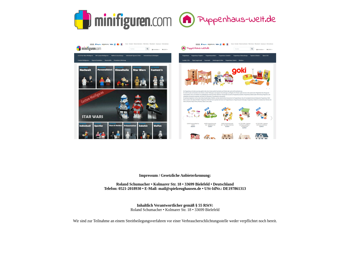 Aktuelle Website-Vorschau von SPIELZEUGHAUSEN
