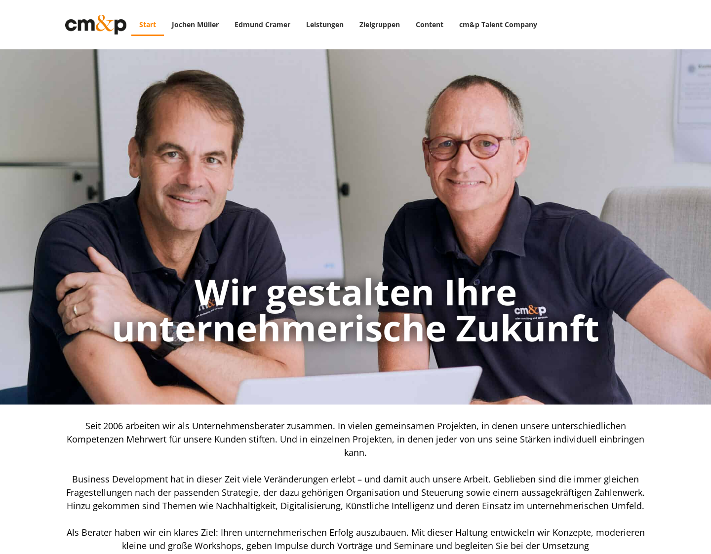 Aktuelle Website-Vorschau von Cramer Müller & Partner