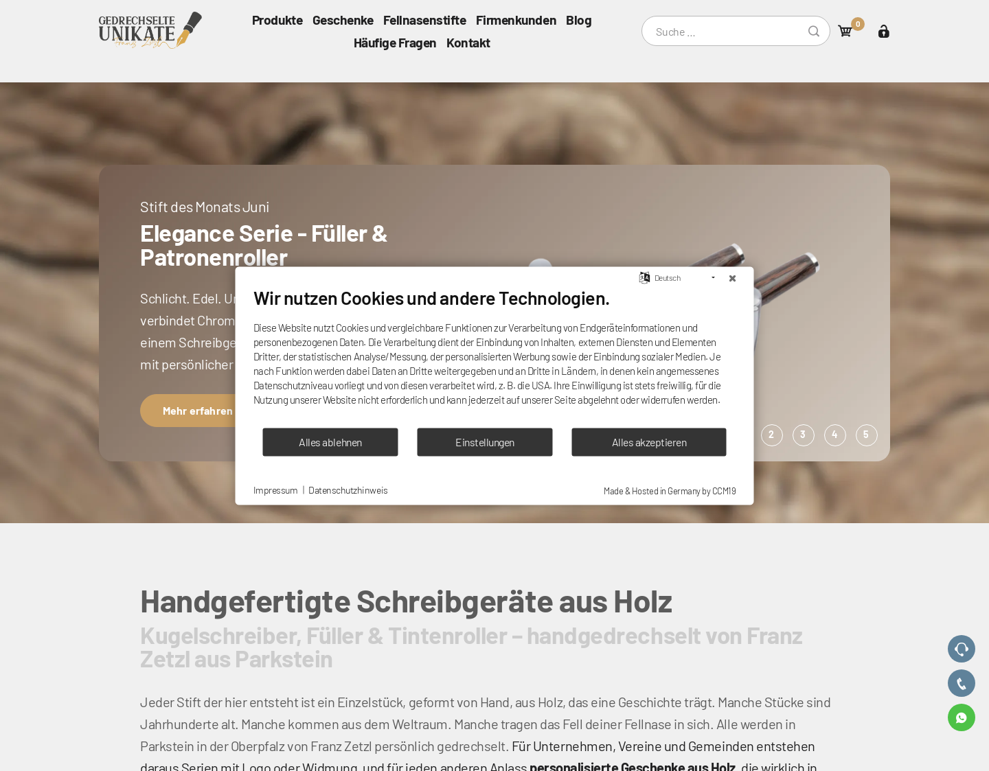 Aktuelle Website-Vorschau von Gedrechselte Unikate