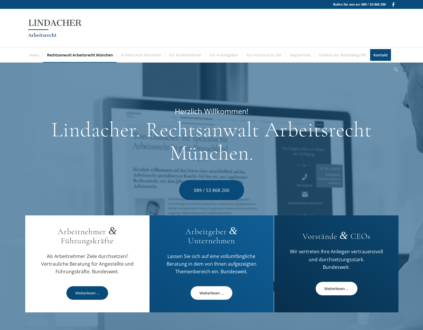 Aktuelle Website-Vorschau von Arbeitsrecht München