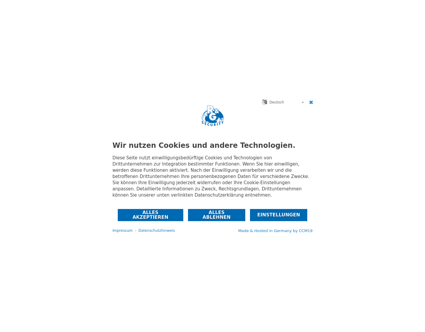Aktuelle Website-Vorschau von R&G Security GmbH 