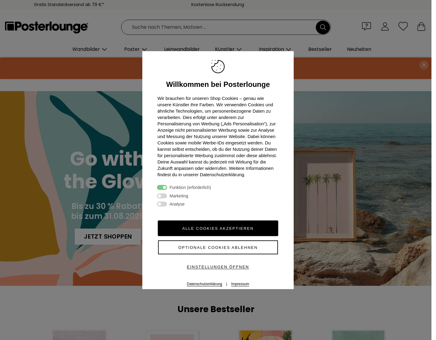 Aktuelle Website-Vorschau von Poster bei Posterlounge