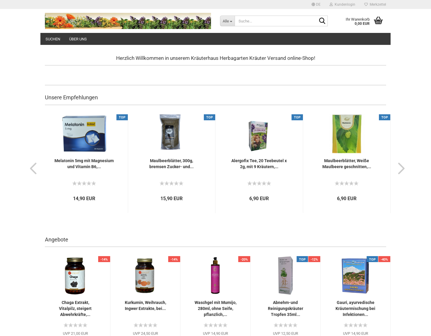 Aktuelle Website-Vorschau von Kräuterversand Kräuter bestellen Kräuter Versand