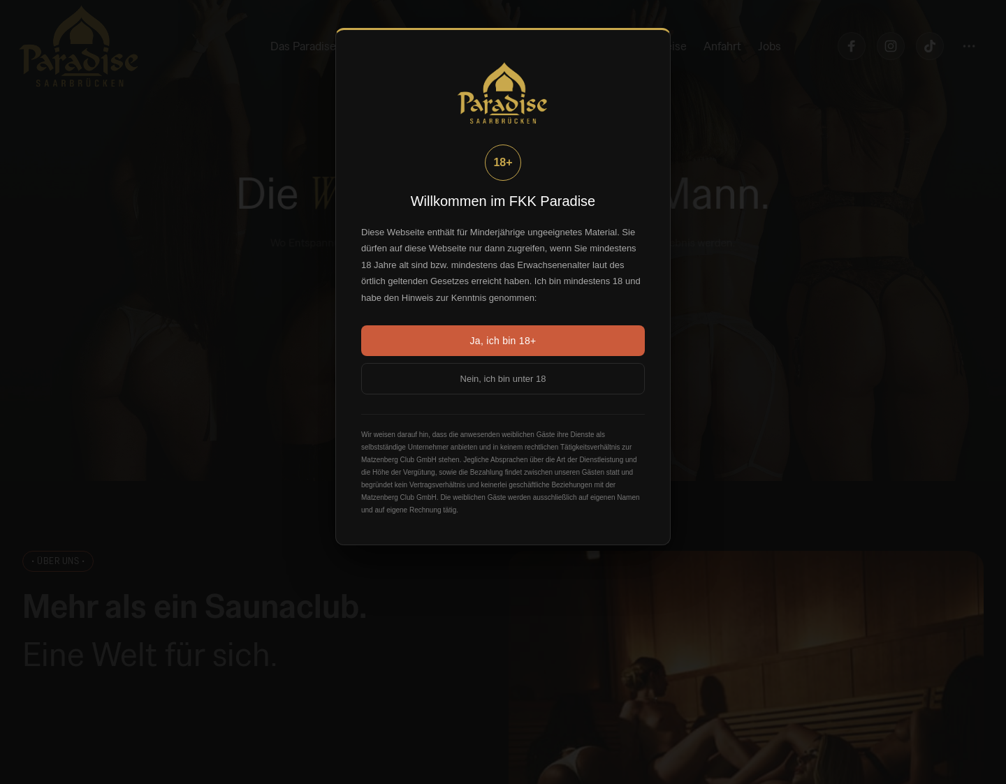Aktuelle Website-Vorschau von FKK Paradise Saarbrücken