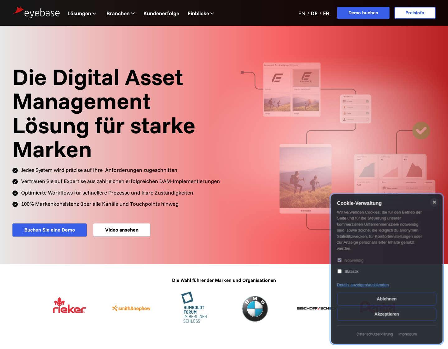 Aktuelle Website-Vorschau von Datenbank-Software