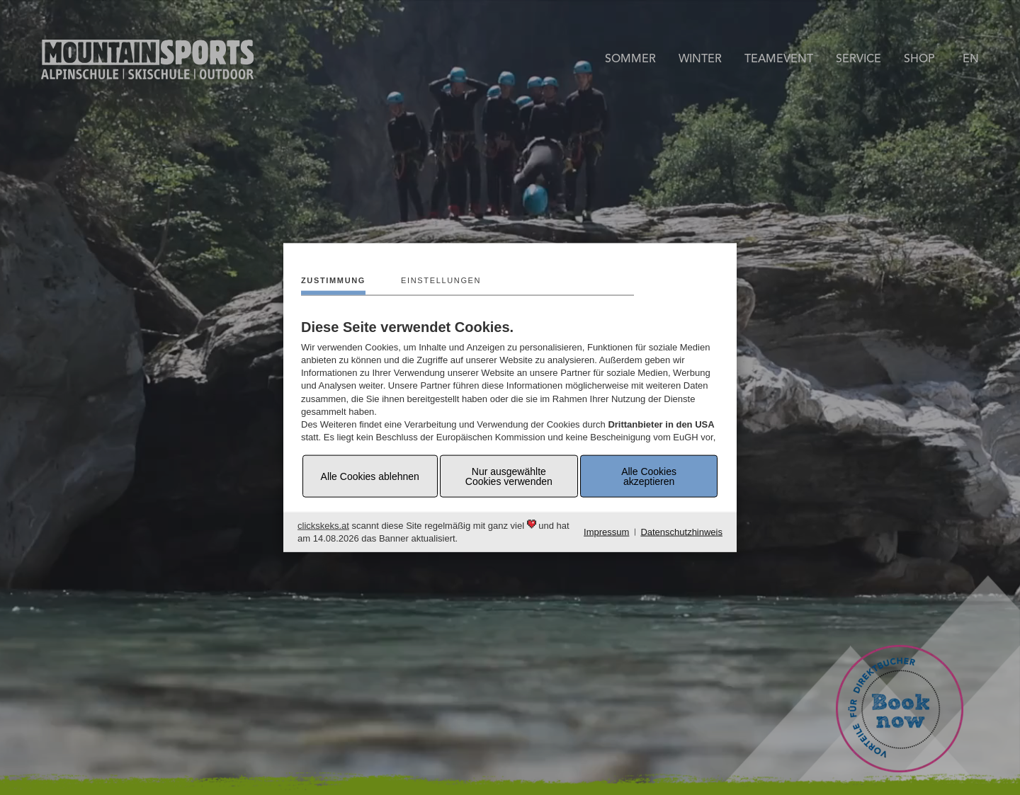 Aktuelle Website-Vorschau von Mountain Sports Zillertal