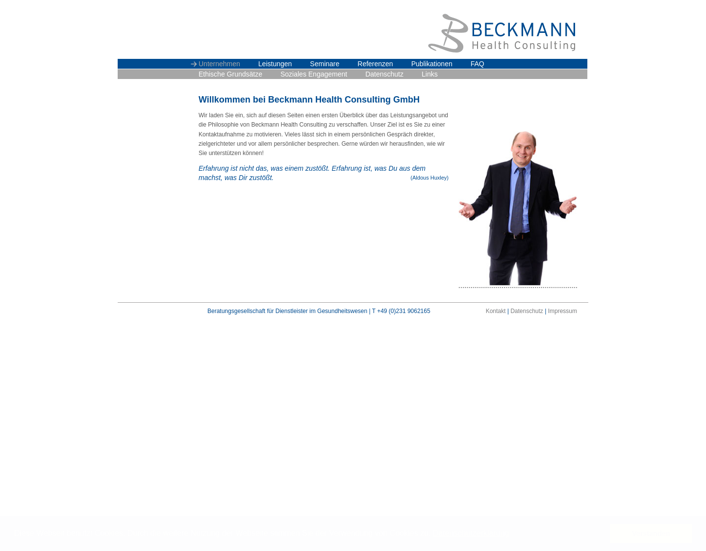 Aktuelle Website-Vorschau von Beckmann Health Consulting GmbH