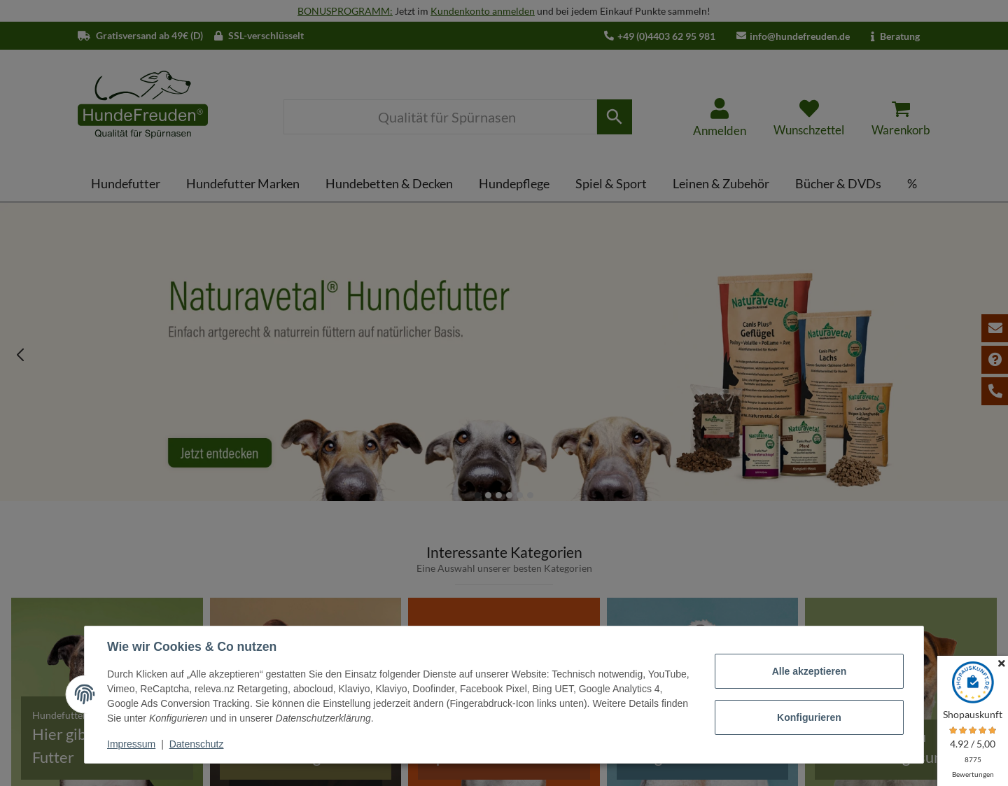 Aktuelle Website-Vorschau von HundeFreuden