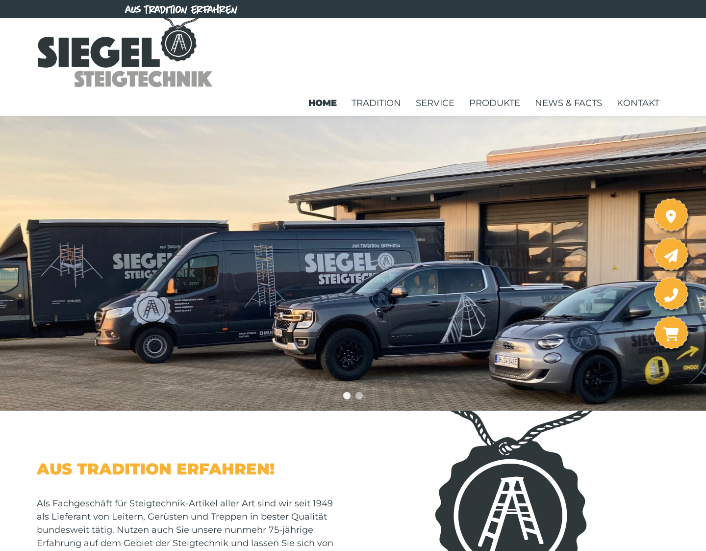 Aktuelle Website-Vorschau von Mehrzweckleiter