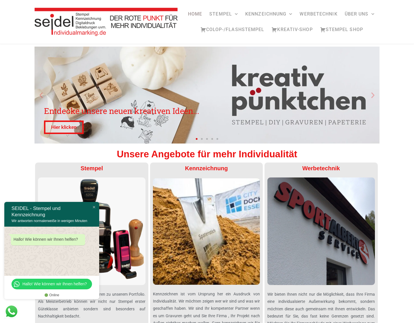 Aktuelle Website-Vorschau von Holzstempel online bestellen