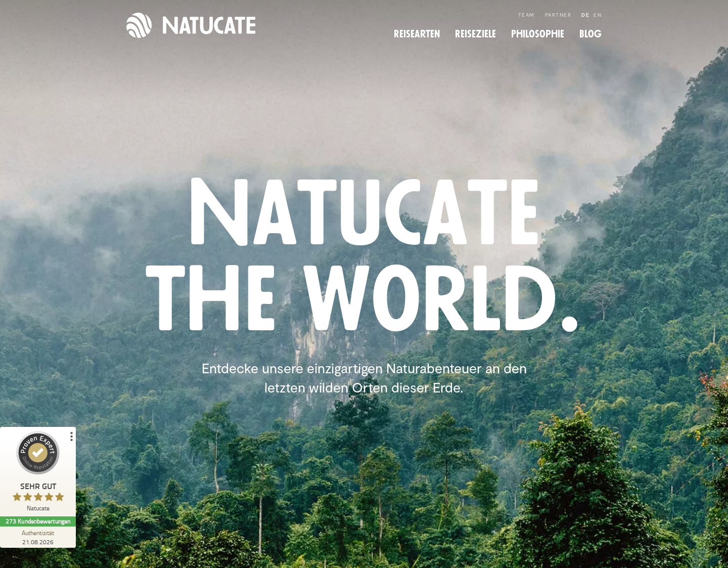 Aktuelle Website-Vorschau von NATUCATE