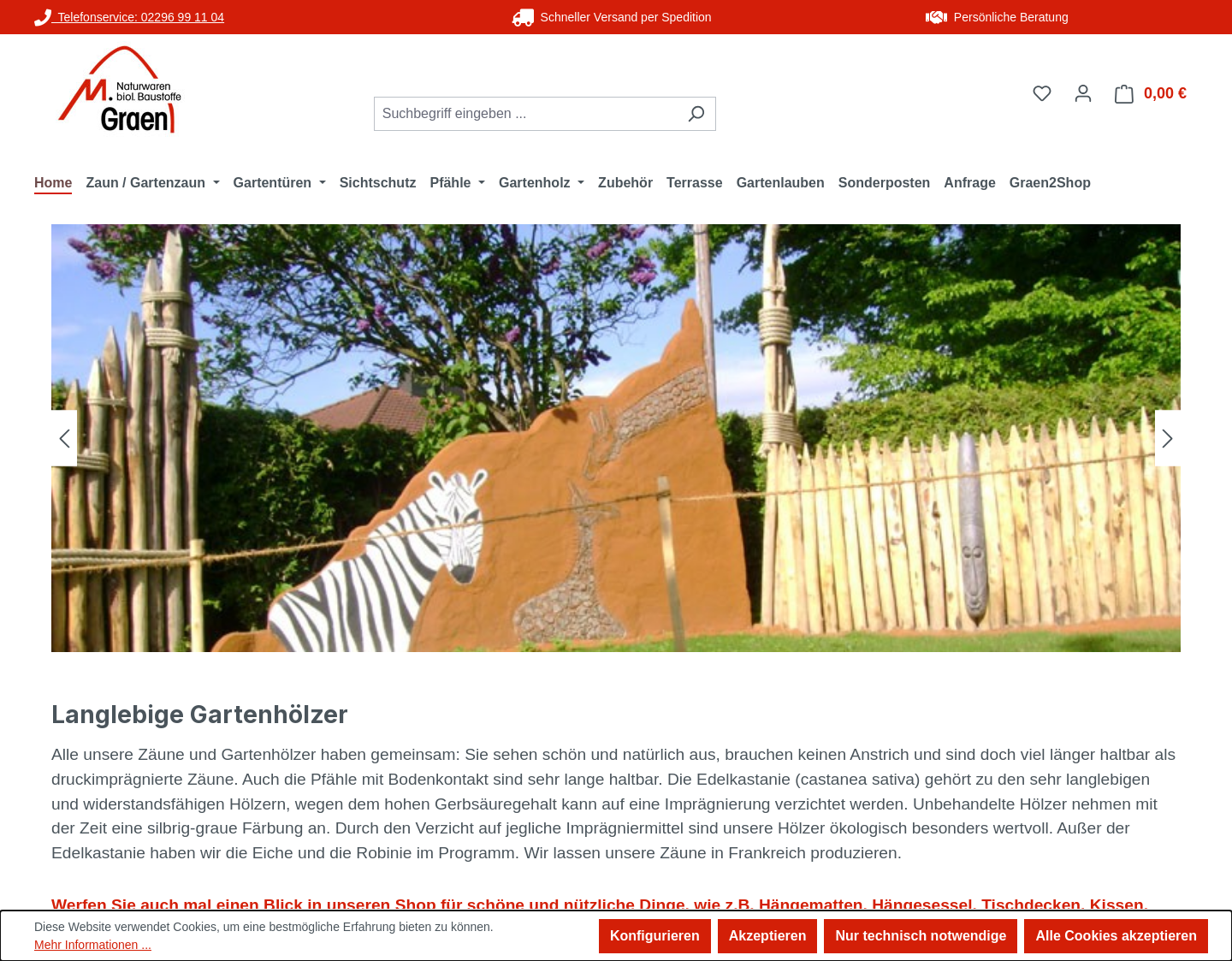 Aktuelle Website-Vorschau von Für Zaun und Gartenhölzer