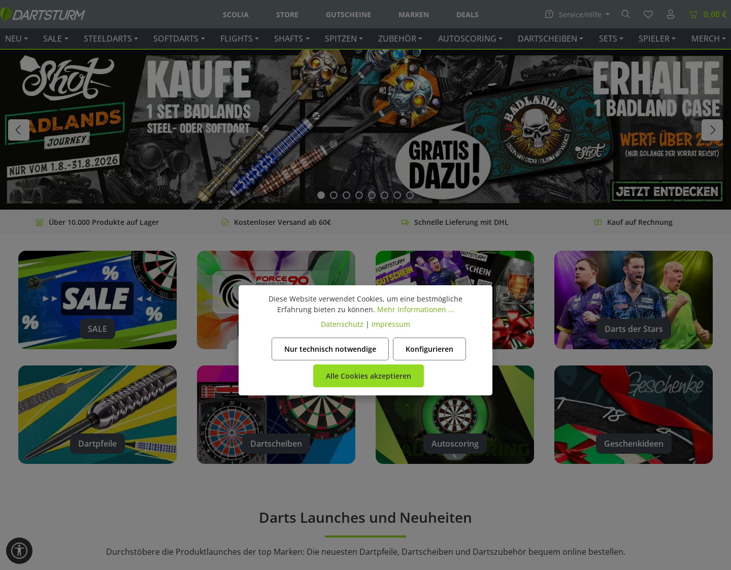 Aktuelle Website-Vorschau von 9-Darter | Videos und Darts-Infos