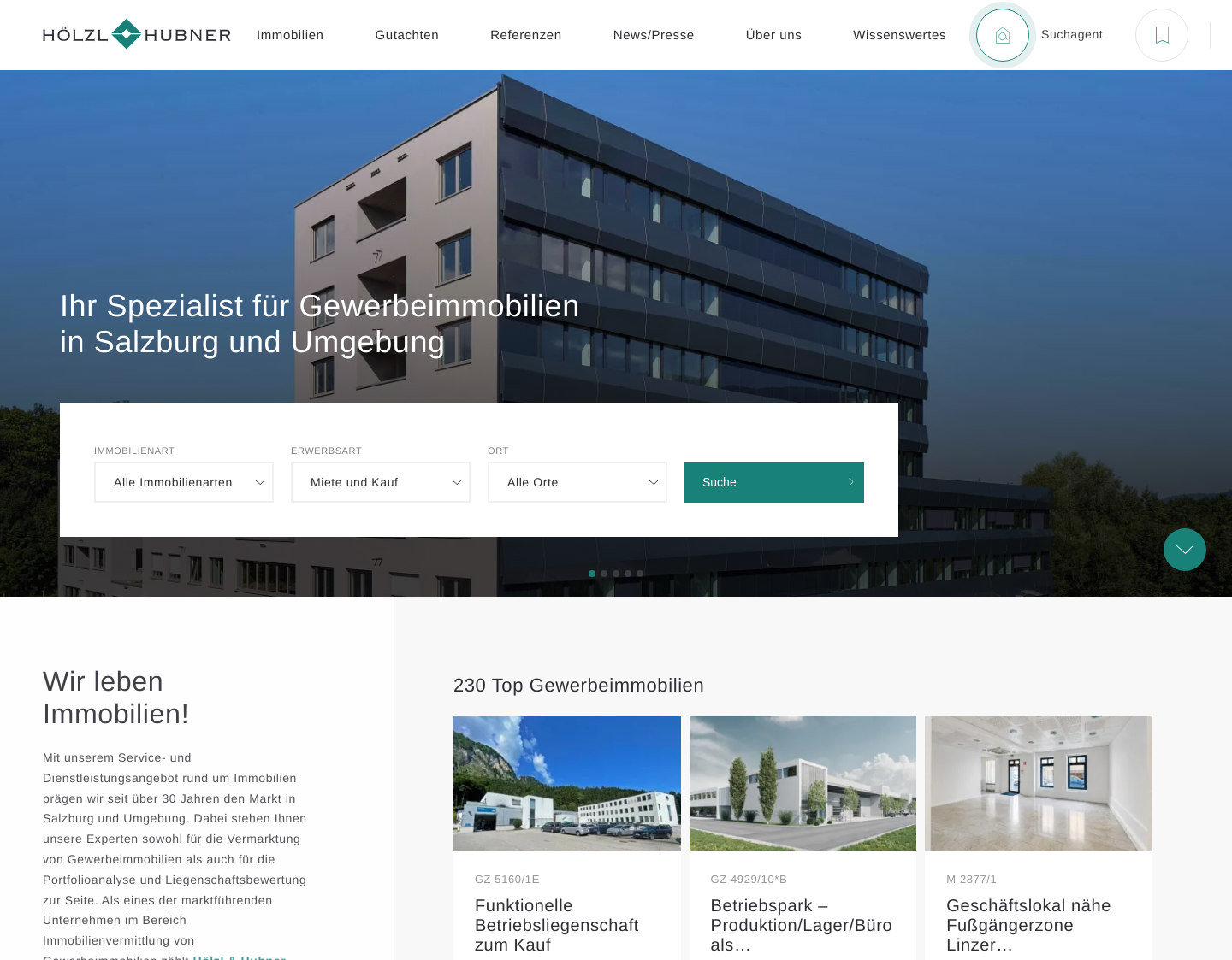 Aktuelle Website-Vorschau von Gewerbeimmobilien Renditeobjekte und Anlageobjekte