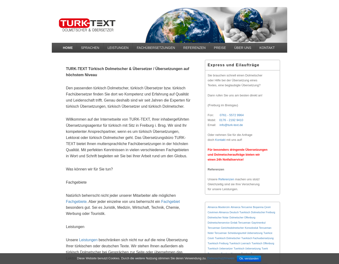 Aktuelle Website-Vorschau von TURK-TEXT Türkisch Dolmetscher