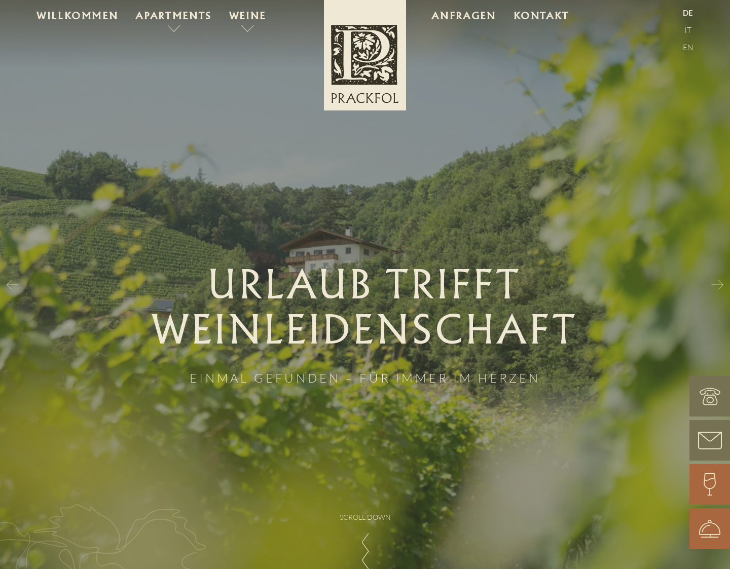 Aktuelle Website-Vorschau von Prackfolerhof in Völs am Schlern