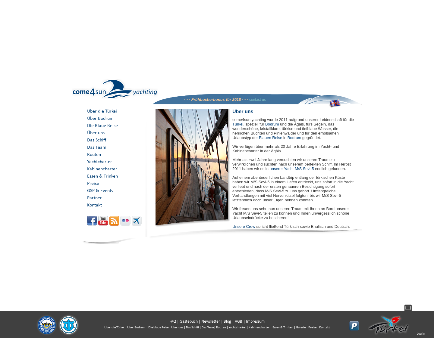 Aktuelle Website-Vorschau von Segeln mit come4sun yachting