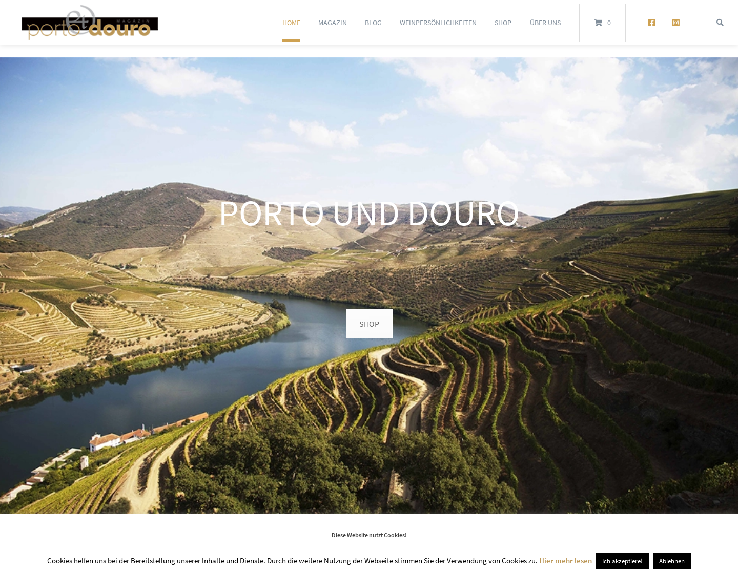 Aktuelle Website-Vorschau von Porto und Douro Magazin