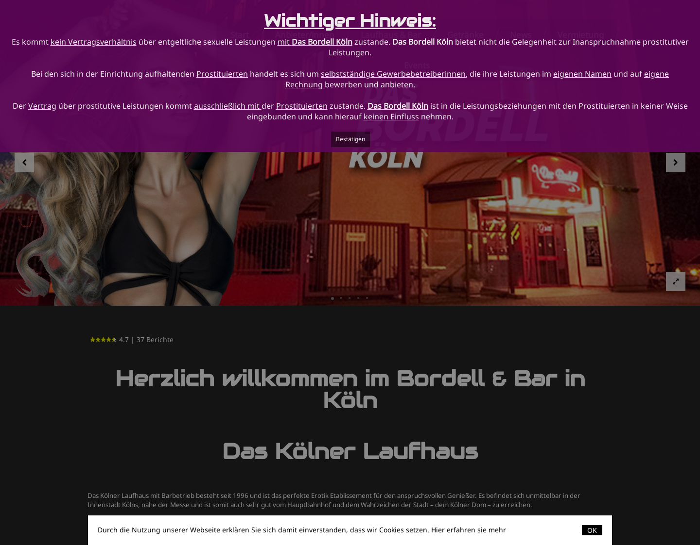 Aktuelle Website-Vorschau von Das Bordell Köln