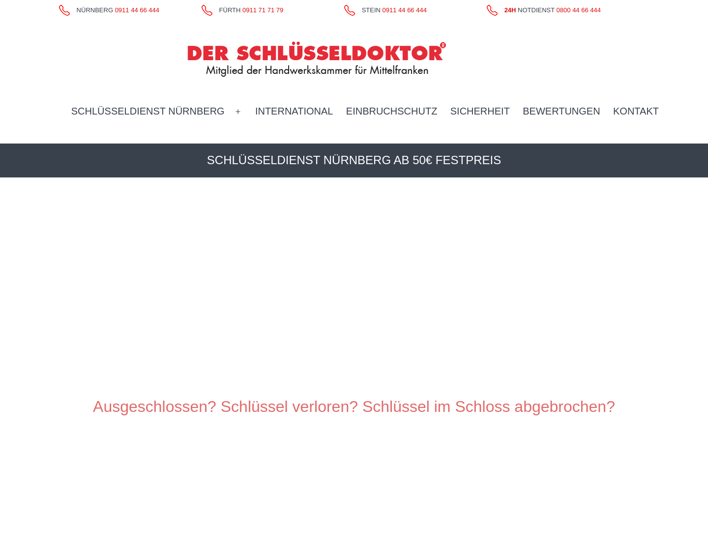 Aktuelle Website-Vorschau von Schlüsseldienst Nürnberg