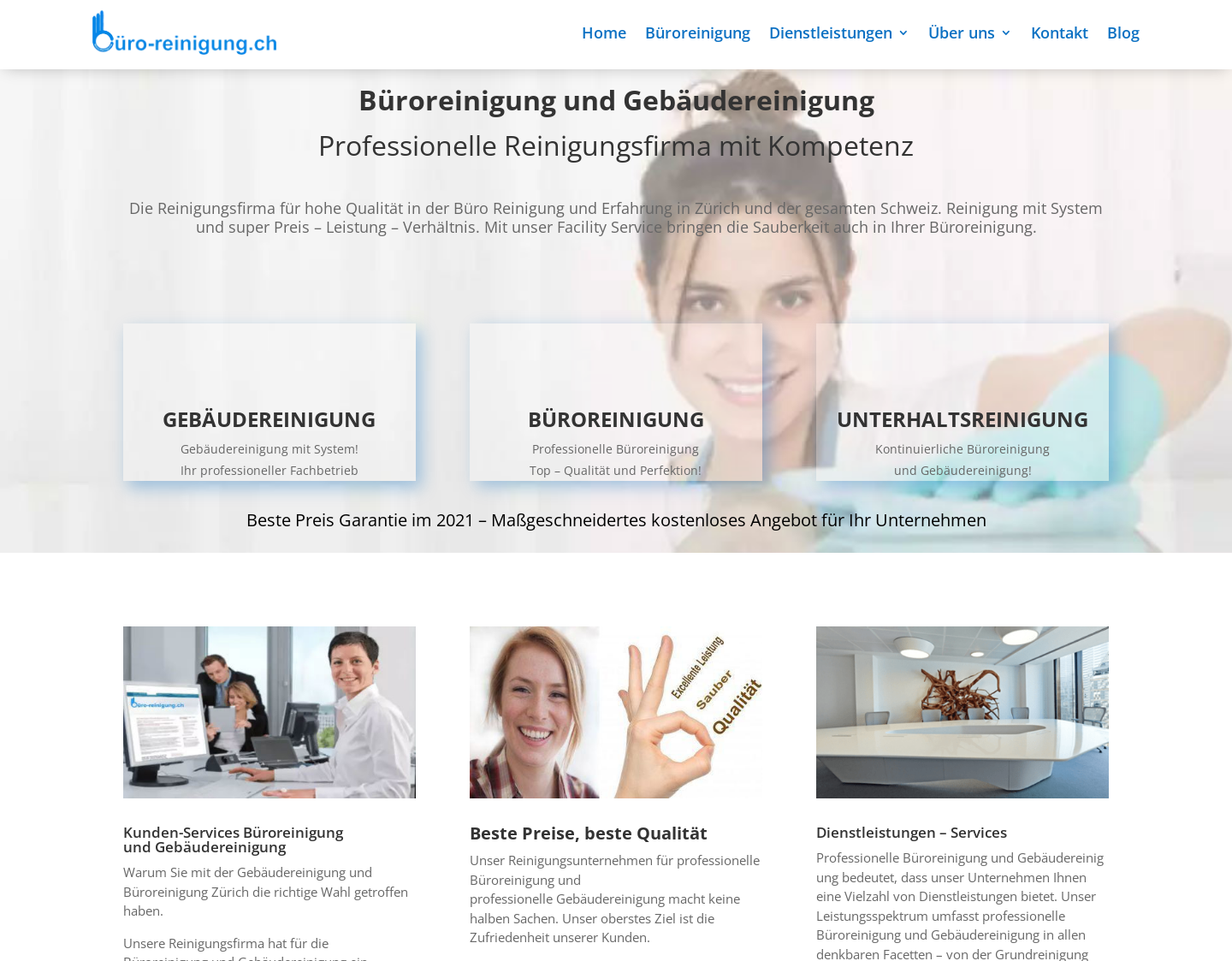 Aktuelle Website-Vorschau von BüroReinigung