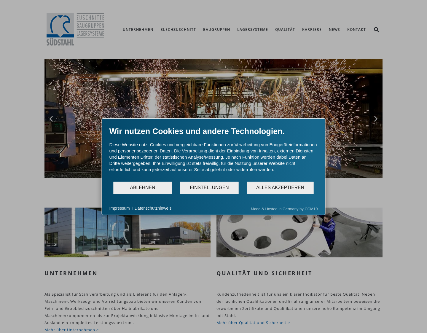 Aktuelle Website-Vorschau von SÜDSTAHL GmbH & Co. KG