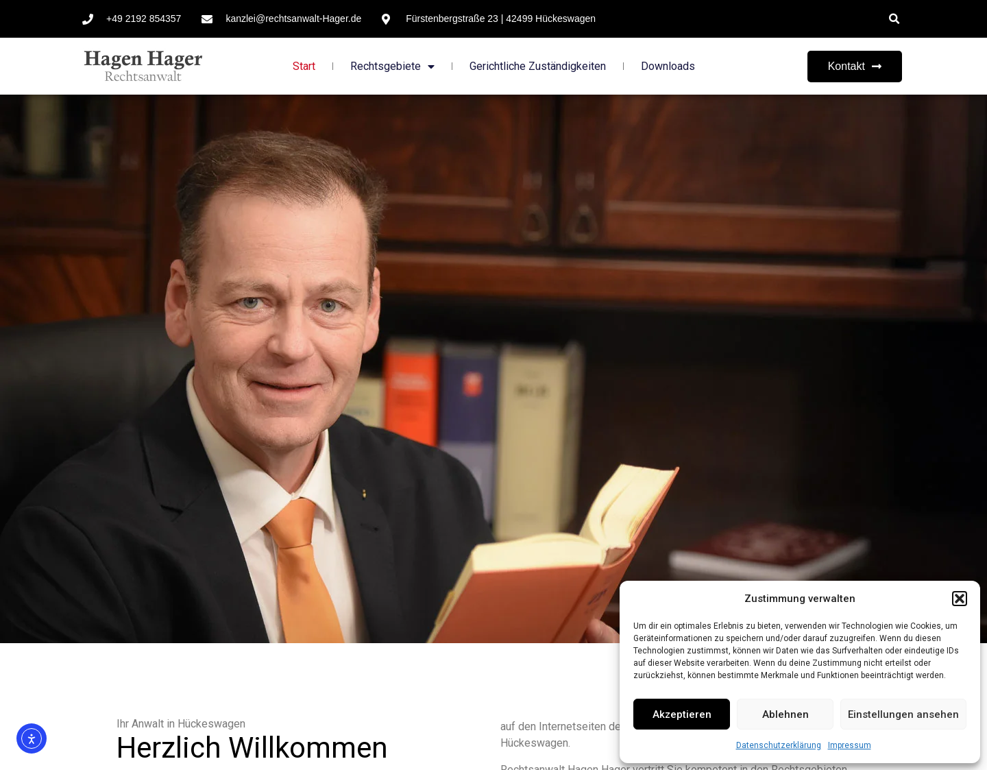 Aktuelle Website-Vorschau von Rechtsanwaltskanzlei  Hagen Hager