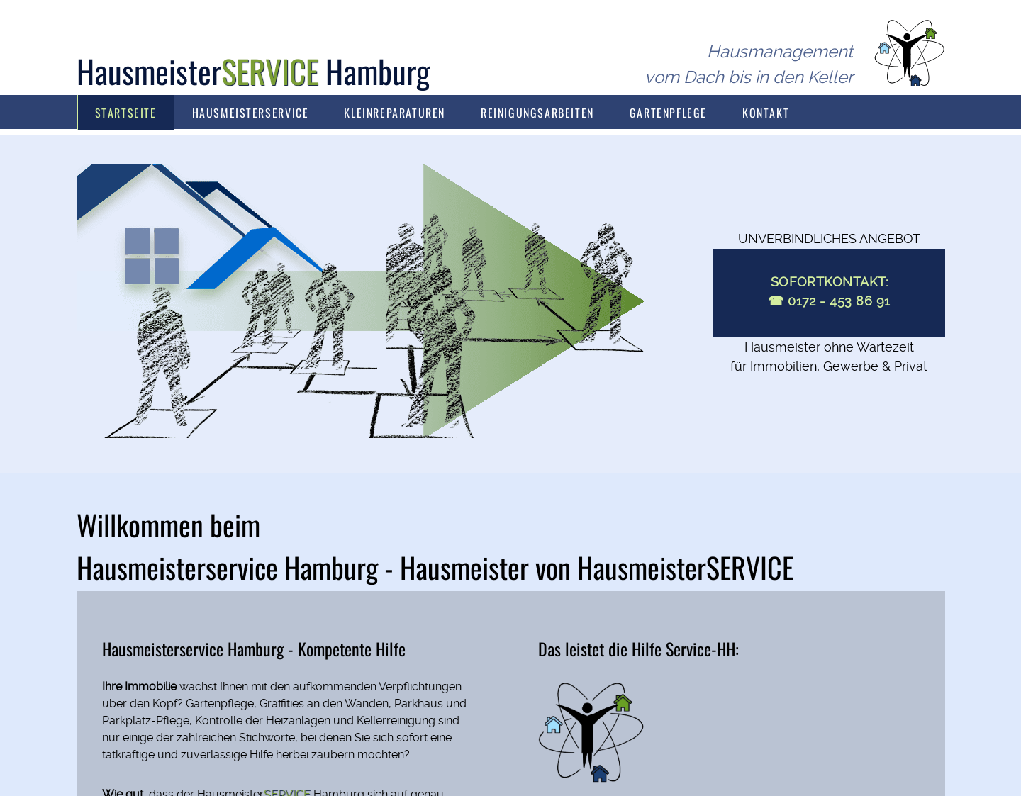 Aktuelle Website-Vorschau von Hausmeisterservice Hamburg von HH-Service