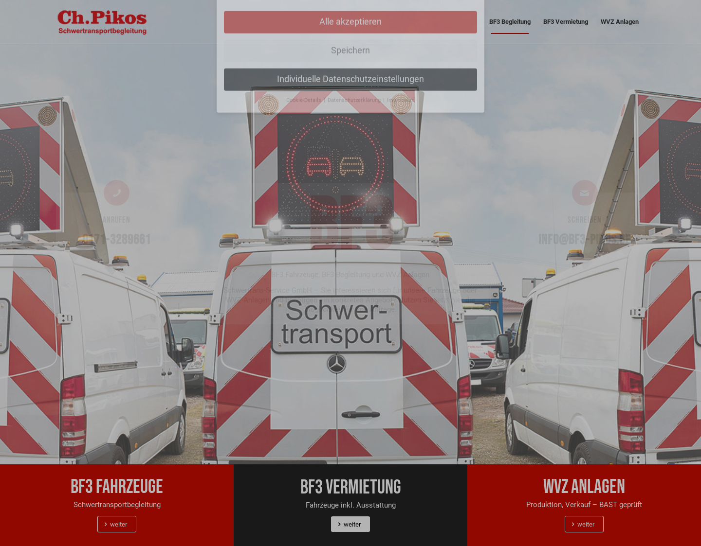 Aktuelle Website-Vorschau von Schwertransportbegleitung