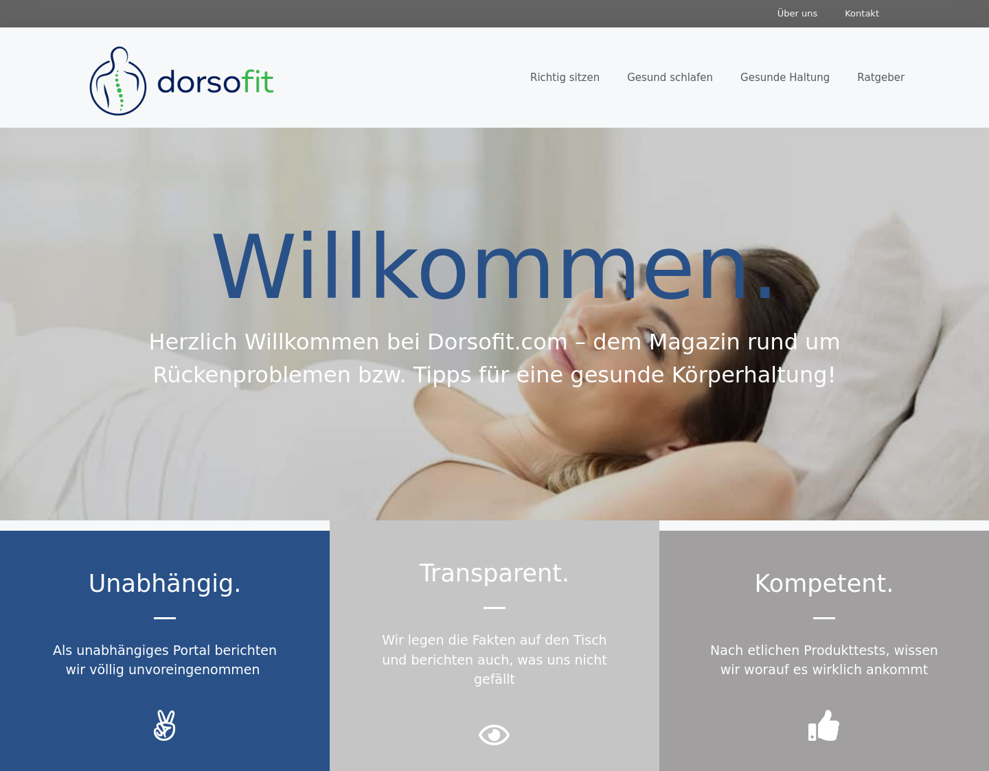 Aktuelle Website-Vorschau von Dorsofit - Das Portal zum Thema Rücken