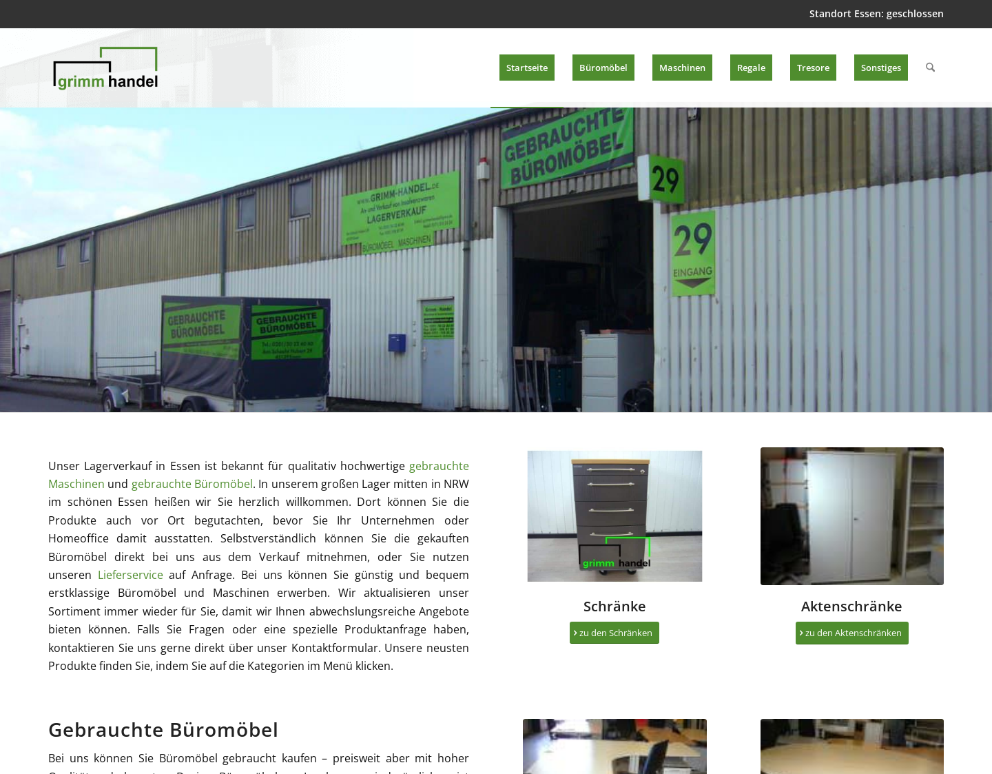 Aktuelle Website-Vorschau von Grimm Handel