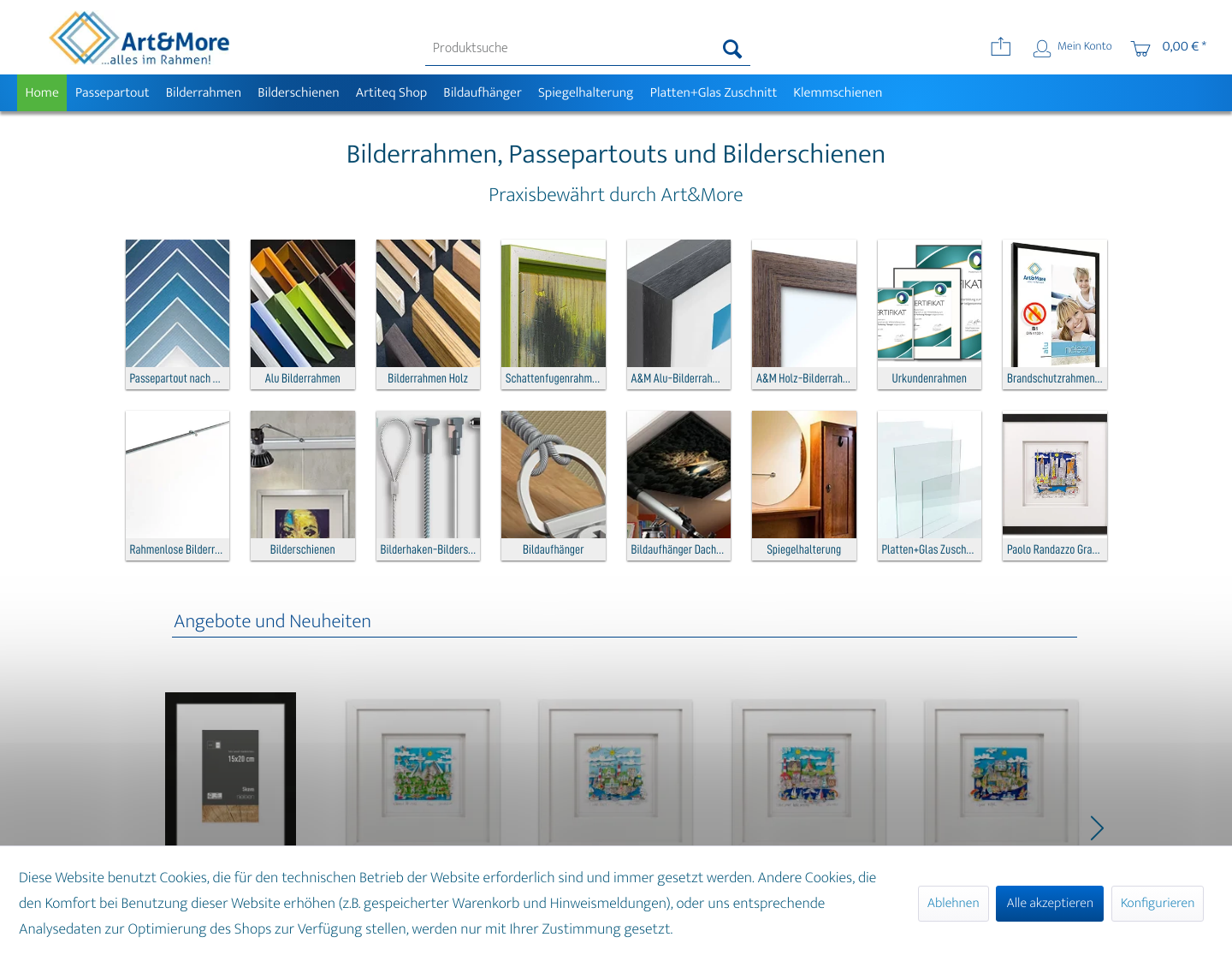 Aktuelle Website-Vorschau von Art & More Bilder und Leisten GmbH