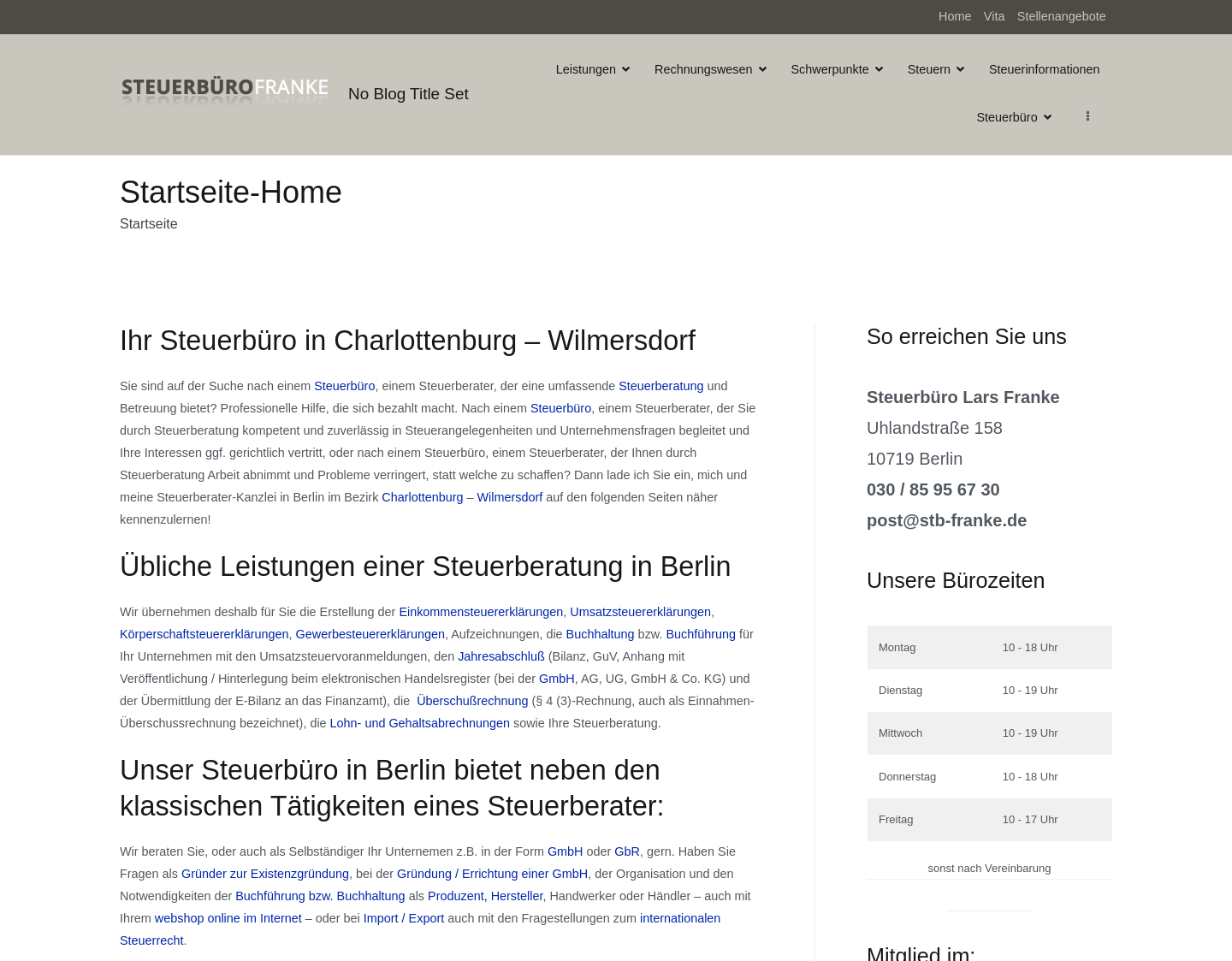 Aktuelle Website-Vorschau von Steuerbüro Franke - Die Steuerberater aus Berlin