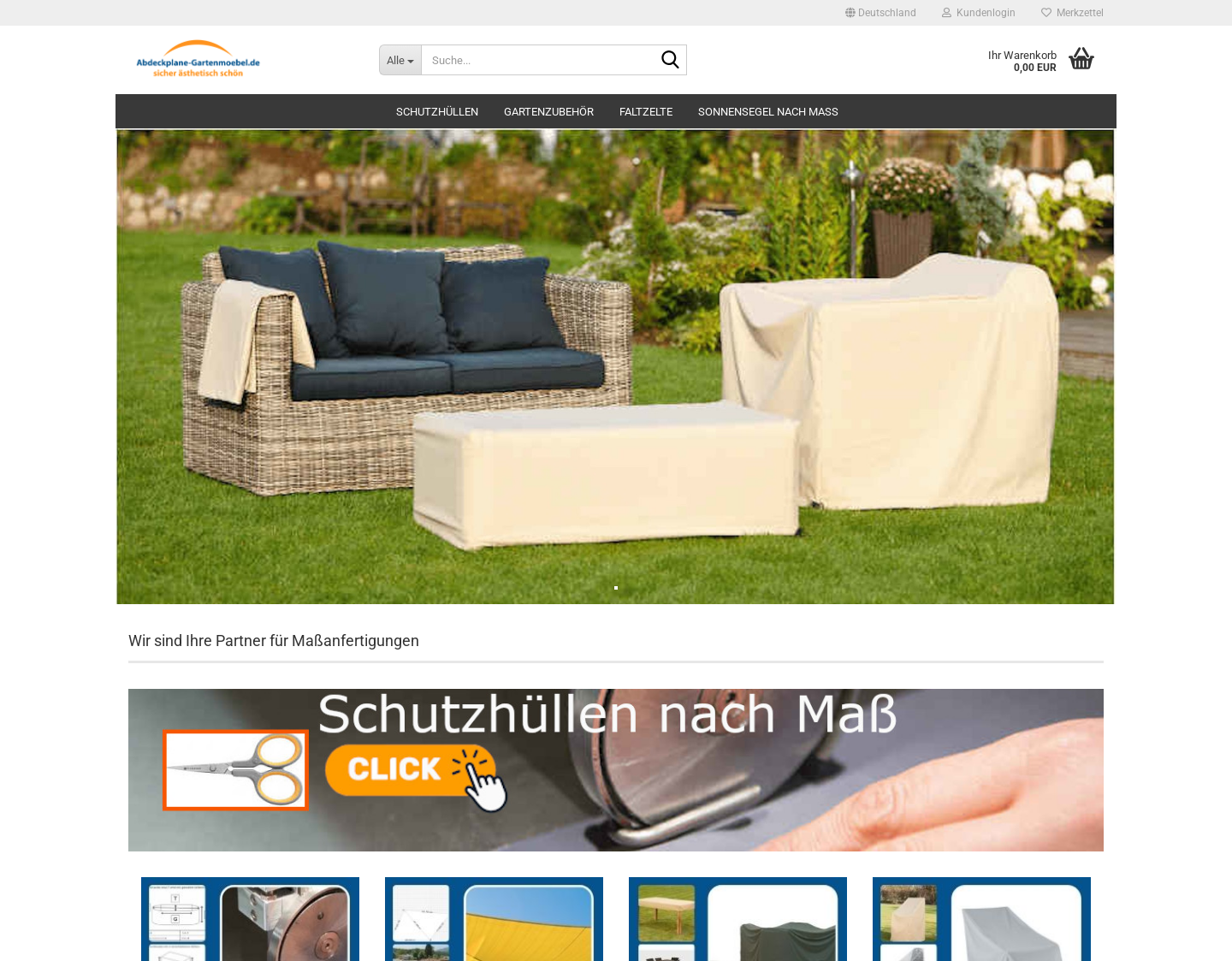 Aktuelle Website-Vorschau von Abdeckhauben für Gartenmöbel