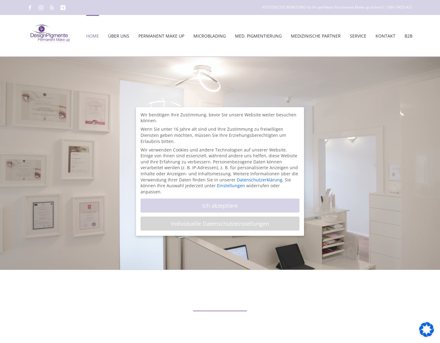 Aktuelle Website-Vorschau von Kosmetikstudio München ? Design Pigmente