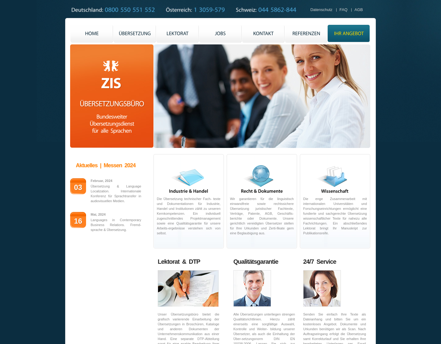 Aktuelle Website-Vorschau von Übersetzungsbüro Englisch
