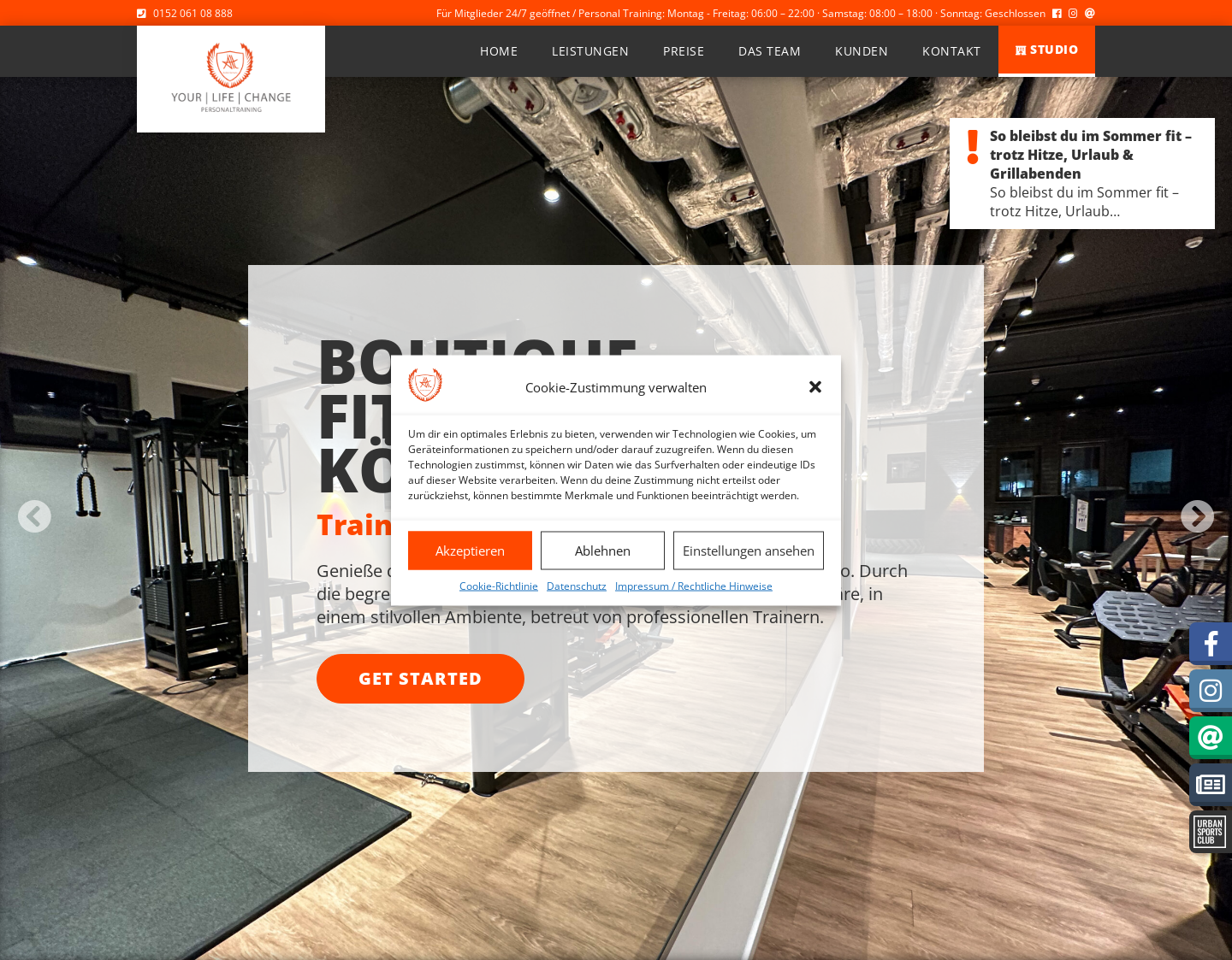 Aktuelle Website-Vorschau von YOUR LIFE CHANGE - Personal Training Köln