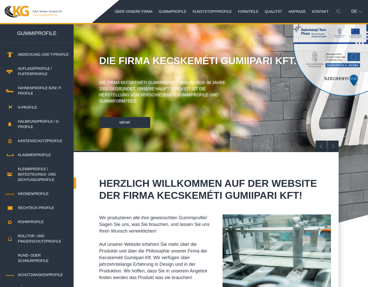 Aktuelle Website-Vorschau von Gummiprofiles