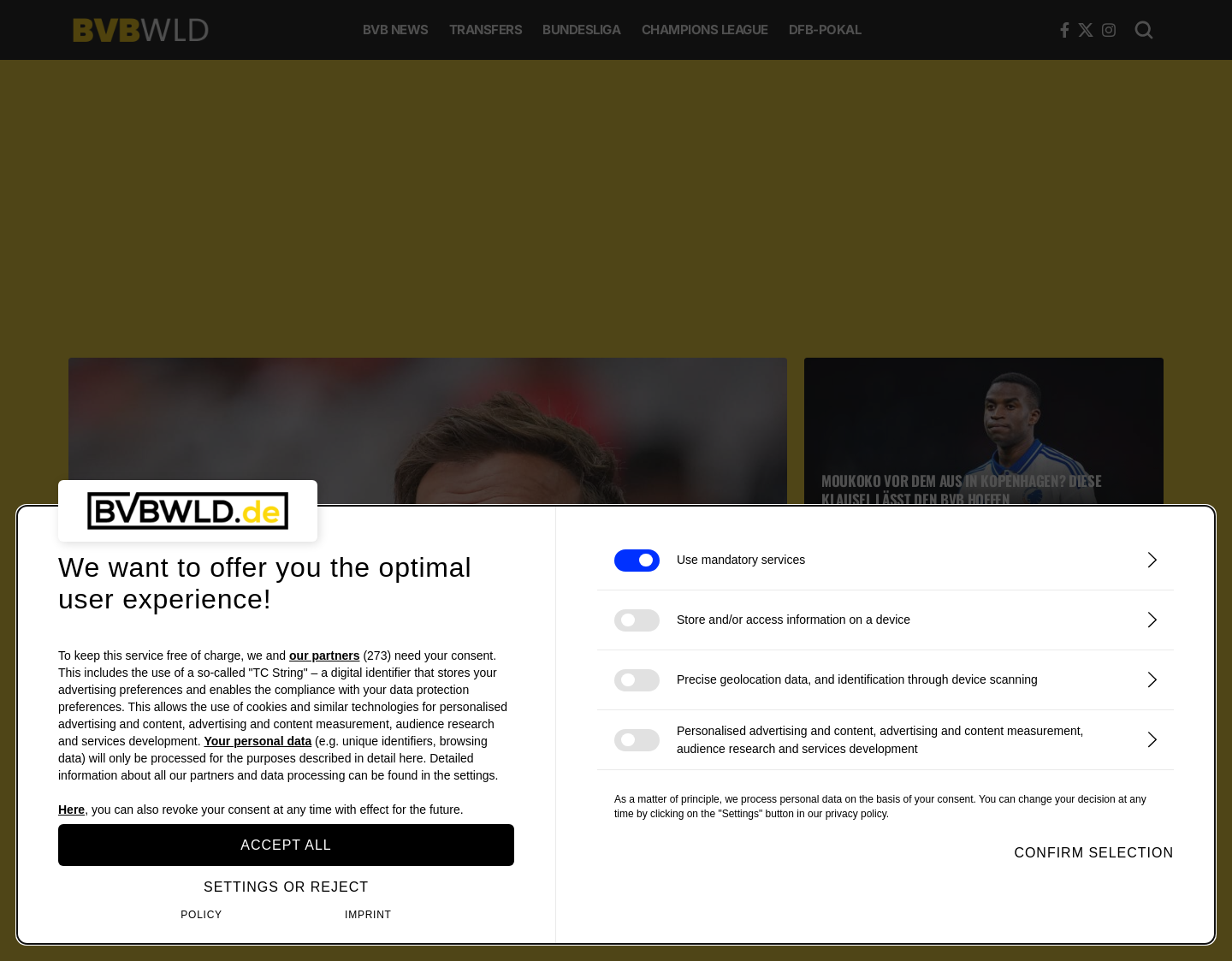 Aktuelle Website-Vorschau von BVBWLD - BVB WIR LIEBEN DICH