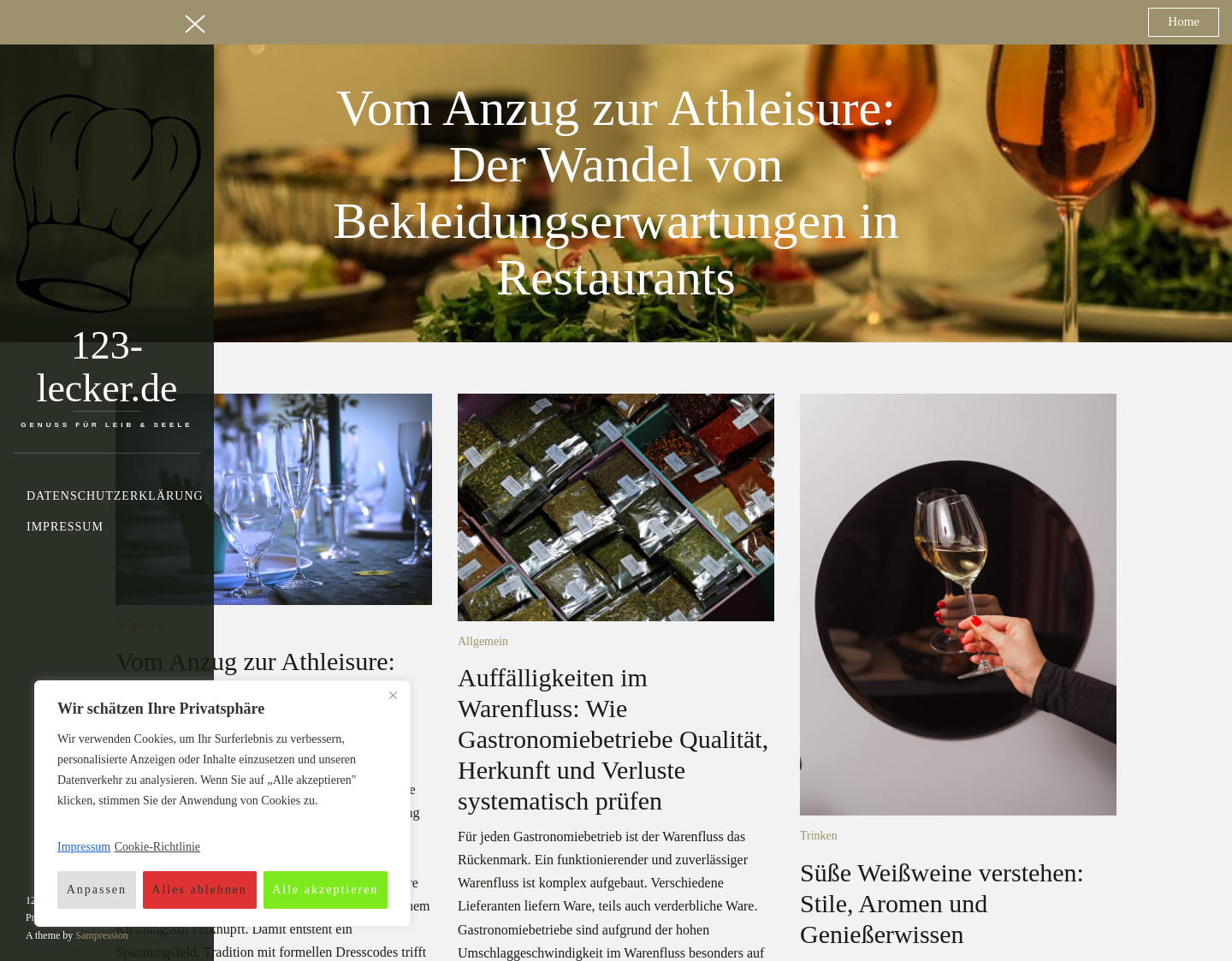Aktuelle Website-Vorschau von Genuß für Leib & Seele