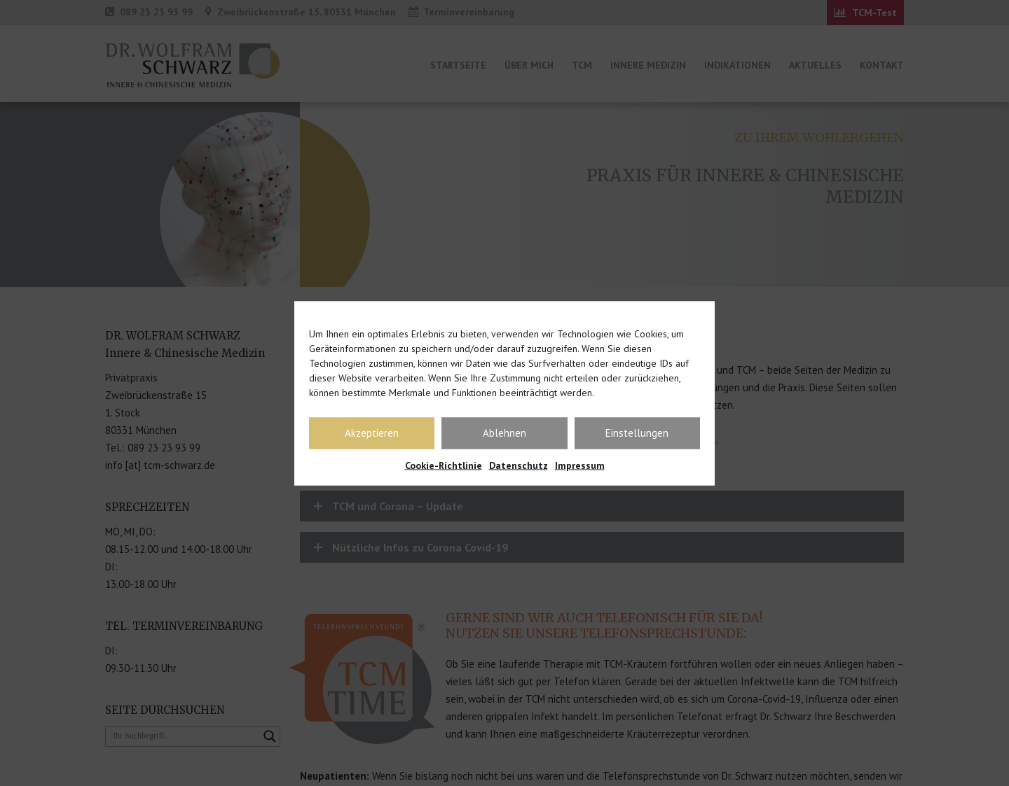 Aktuelle Website-Vorschau von Dr. med. Wolfram Schwarz
