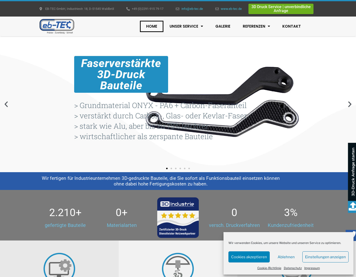Aktuelle Website-Vorschau von 3D Druck