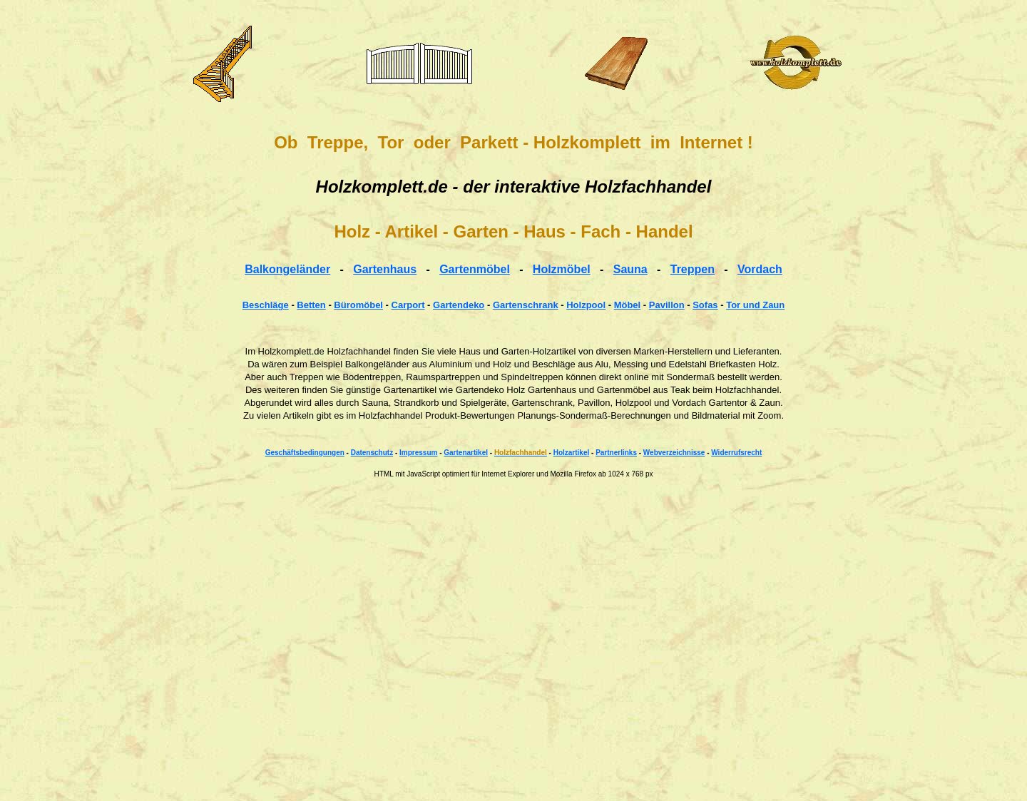 Aktuelle Website-Vorschau von Holzfachhandel Holzkomplett