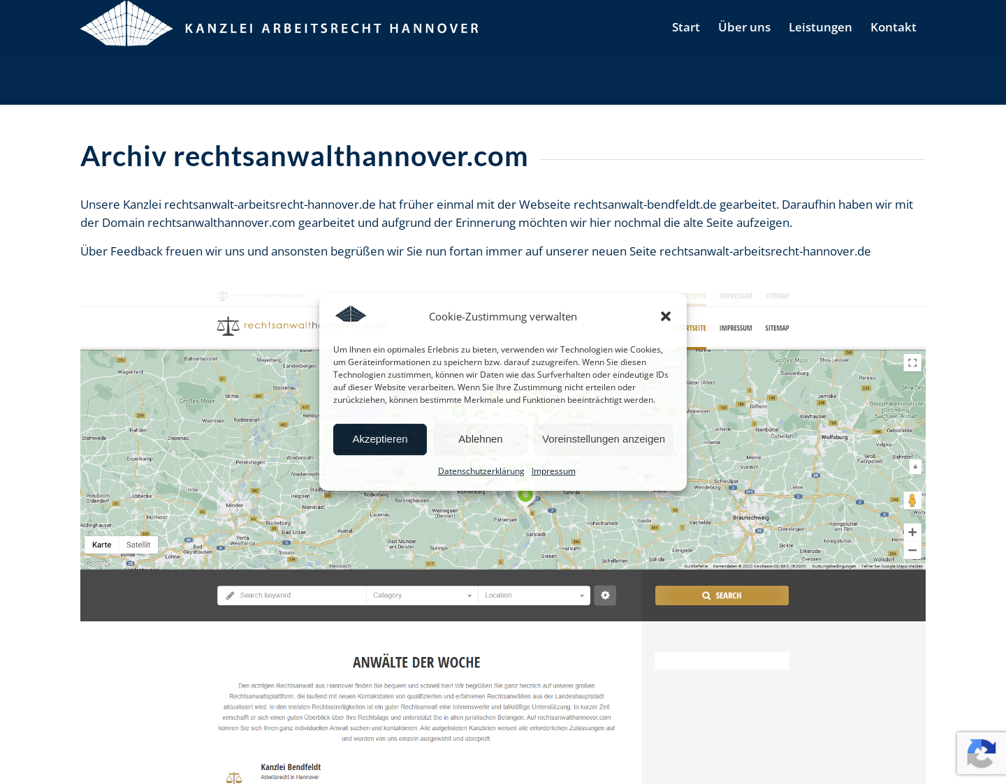 Aktuelle Website-Vorschau von RPH Portal für Rechtswälte aus Hannover