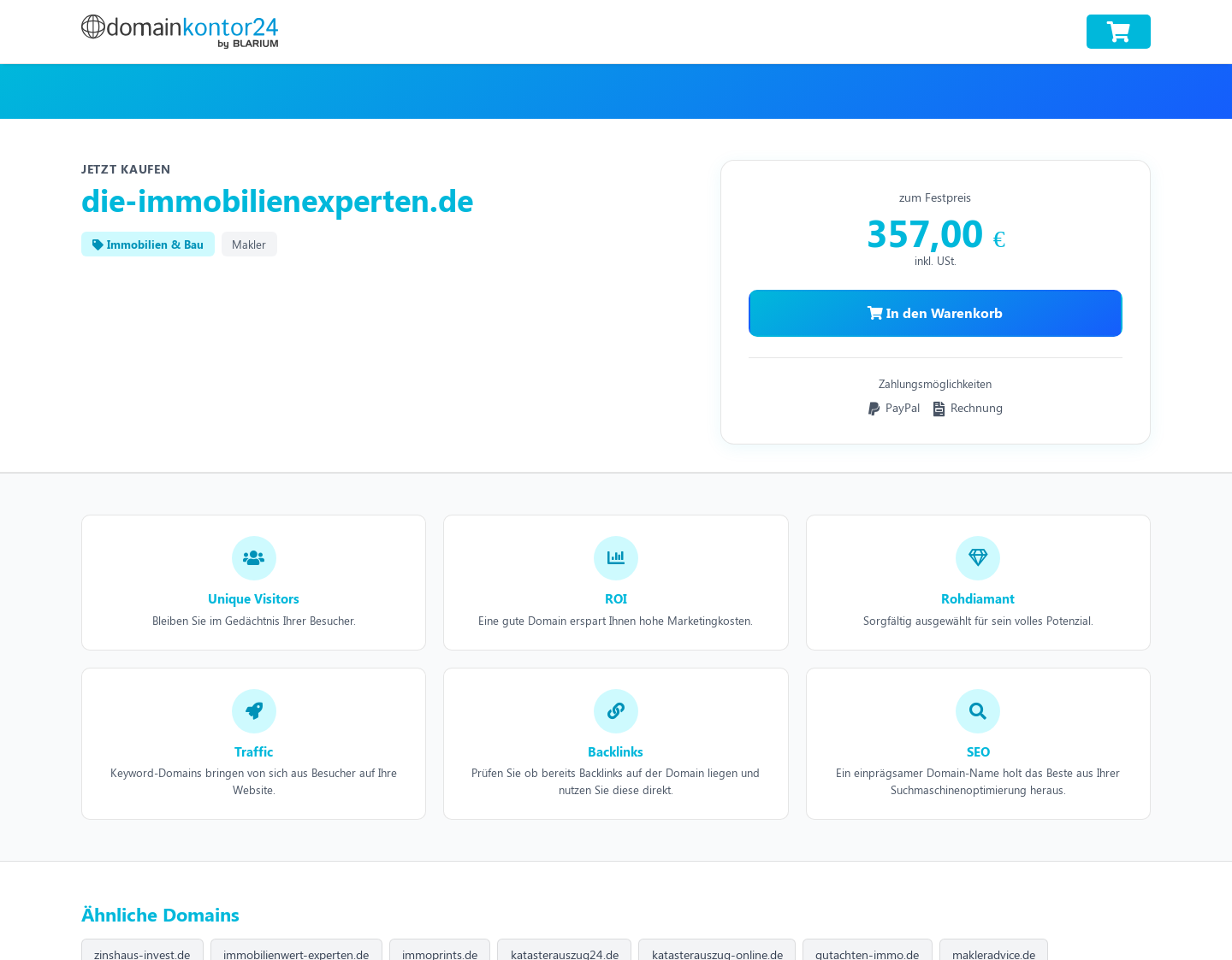 Aktuelle Website-Vorschau von Die Immobilienexperten