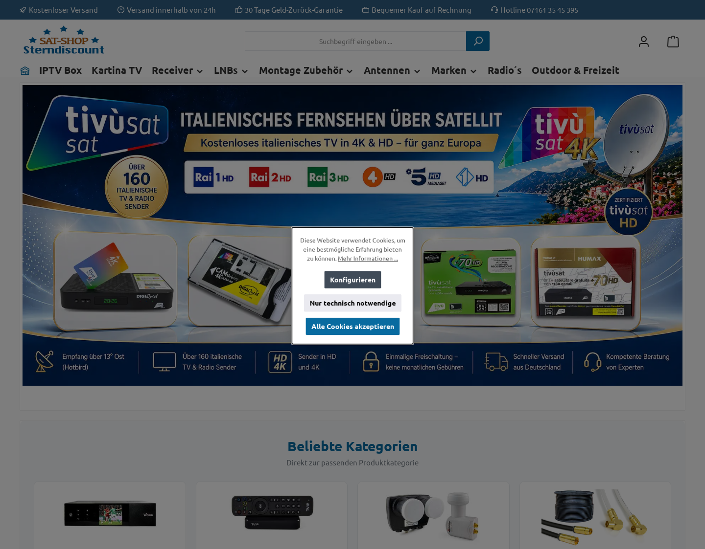 Aktuelle Website-Vorschau von SAT-SHOP Sterndiscount