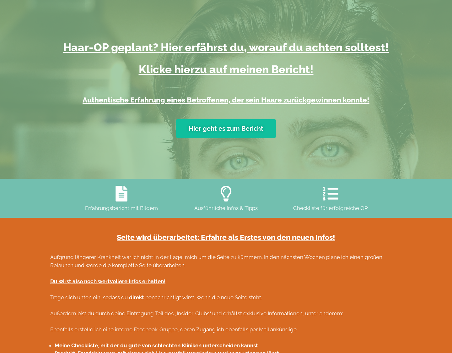 Aktuelle Website-Vorschau von Haartransplantation in der Türkei - ein Erfahrung