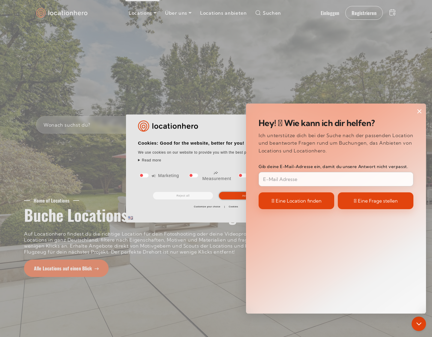 Aktuelle Website-Vorschau von Locationhero GmbH