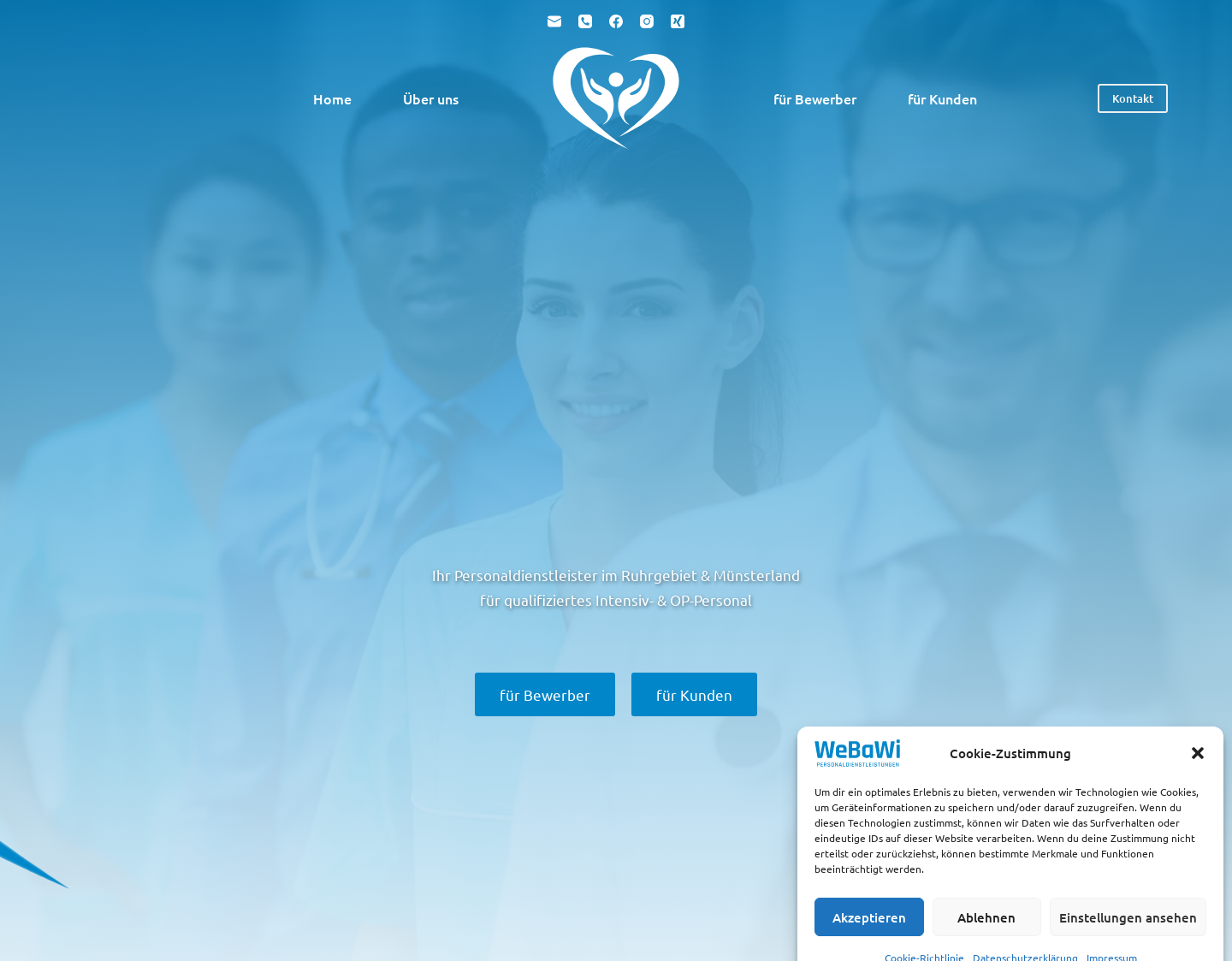 Aktuelle Website-Vorschau von Webawi Ihr Personaldienstleister für Pflegeberufe